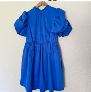 Crosby Blue Puff Sleeve Dress Small Nwt